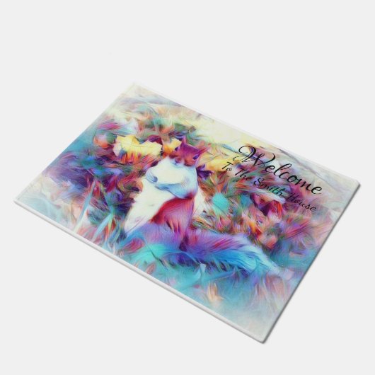 Kundenspezifische Eichhörnchenfußmatte Fußmatte (Schrägansicht)