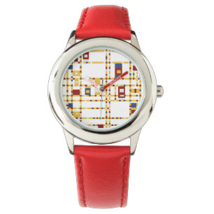Kundenspezifische Einfassung mit roten Herzen Armbanduhr