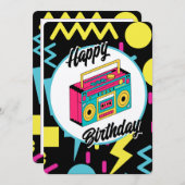 Kundenspezifische Einladung - Retro 80er 90er Them (Vorne/Hinten)