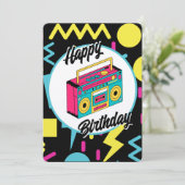 Kundenspezifische Einladung - Retro 80er 90er Them (Stehend Vorderseite)