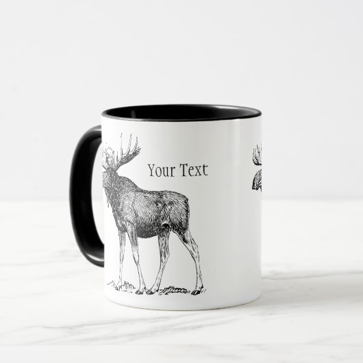 Kundenspezifische Elch-Tasse Tasse (Vorderseite Links)