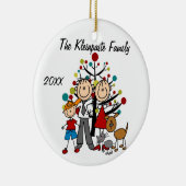 Kundenspezifische Eltern, Junge, Hund, Keramikornament (Rechts)