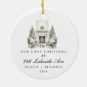 Kundenspezifische Erste Weihnachten in unserer neu Keramik Ornament (Hinten)