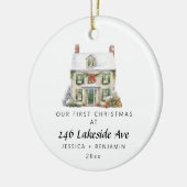 Kundenspezifische Erste Weihnachten in unserer neu Keramik Ornament (Links)