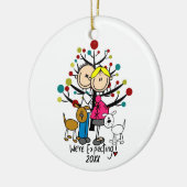 Kundenspezifische erwartungsvolle Paare mit Keramik Ornament (Links)