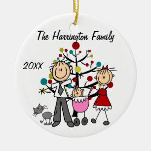 Kundenspezifische Familien-Eltern, Baby, Keramikornament