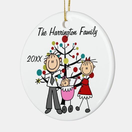 Kundenspezifische Familien-Eltern, Baby-Verzierung Keramikornament (Links)