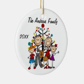 Kundenspezifische Familien-Eltern, Junge, Mädchen, Keramik Ornament (Rechts)