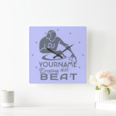 Kundenspezifische Farb- u. Monogramm-Wanduhr DJ Quadratische Wanduhr (Zuhause)