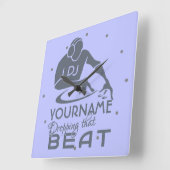 Kundenspezifische Farb- u. Monogramm-Wanduhr DJ Quadratische Wanduhr (Winkel)