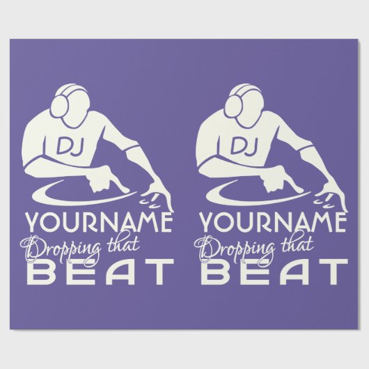 Kundenspezifische Farbe DJ u. Monogramm-Packpapier Geschenkpapier (Flach)