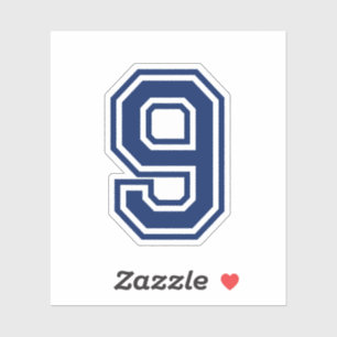 Kundenspezifische Farbe Nr. neun Uni-Schriftart Aufkleber