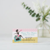 Kundenspezifische FarbeAfroamerikanerfrau, die Visitenkarte (Stehend Vorderseite)