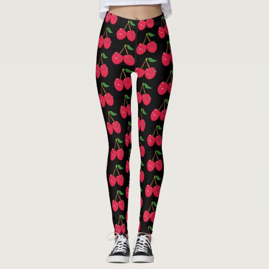 Kundenspezifische FarbeKawaii glückliche rote Leggings (Vorderseite)