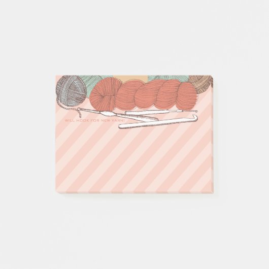 kundenspezifische Farbgarnstrang-Häkelarbeithaken Post-it Klebezettel (Vorderseite)