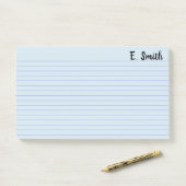 Kundenspezifische Farbpersonalisiertes großes Blau Post-it Klebezettel (Auf Schreibtisch)