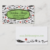 Kundenspezifische Farbretro Gemüse, das Kochskarte Visitenkarte (Vorne/Hinten)