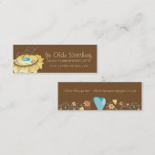 Kundenspezifische Farbstickereiband-Herz-Blumen Mini Visitenkarte (Vorne/Hinten)