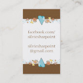 Kundenspezifische Farbstickereiband-Herz-Blumen Visitenkarte (Rückseite)