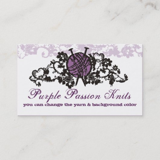 kundenspezifische FarbStricknadelgarn goth Visitenkarte (Vorderseite)