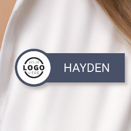 Kundenspezifische Firmenlogos Blau Name des Mitarb Namensschild