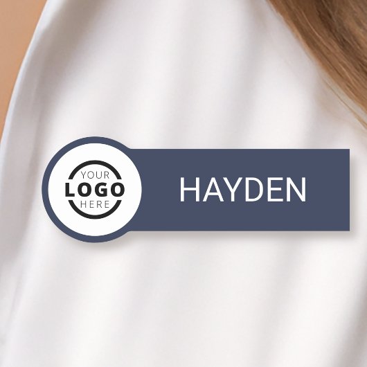 Kundenspezifische Firmenlogos Blau Name des Mitarb Namensschild