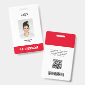 Kundenspezifische Firmenlogos, Foto, Bar QR-Code Ausweis (Vorder- & Rückseite)