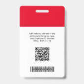 Kundenspezifische Firmenlogos, Foto, Bar QR-Code Ausweis (Rückseite)