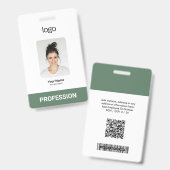 Kundenspezifische Firmenlogos, Foto, Bar QR-Code Ausweis (Vorder- & Rückseite)