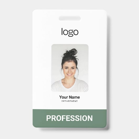 Kundenspezifische Firmenlogos, Foto, Bar QR-Code Ausweis (Vorderseite)