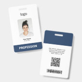 Kundenspezifische Firmenlogos, Foto, Bar QR-Code Ausweis (Vorder- & Rückseite)