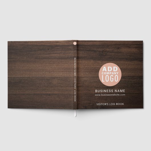 Kundenspezifische Firmenlogos für Besucher im Holz Gästebuch (Voll)