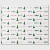 Kundenspezifische Firmenlogos & Happy Holidays Wei Geschenkpapier (Flach)