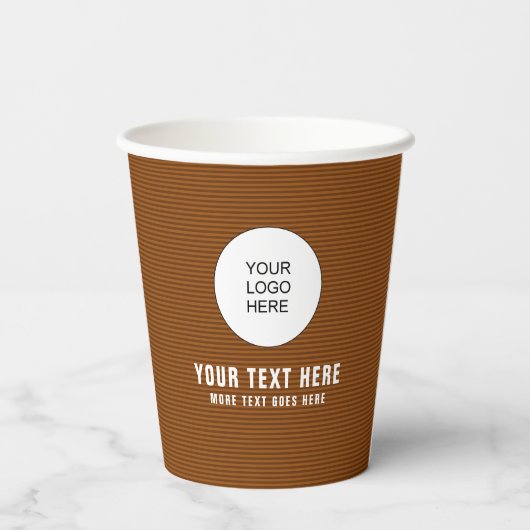 Kundenspezifische Firmenlogos hier Eleganter Niedl Pappbecher (Rückseite)