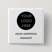 Kundenspezifische Firmenlogos - Modern weiß Button (Vorderseite)