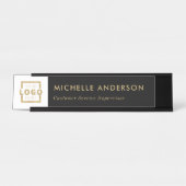 Kundenspezifische Firmenlogos Moderne Mitarbeiter Schreibtischnamensplakette (Vorderseite )