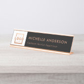 Kundenspezifische Firmenlogos Moderne Rose für Mit Schreibtischnamensplakette (Vorderseite )