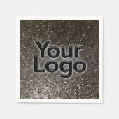 Kundenspezifische Firmenlogos Modernes Fun Glitzer Serviette (Vorderseite)