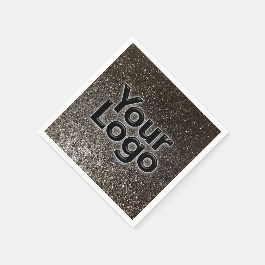 Kundenspezifische Firmenlogos Modernes Fun Glitzer Serviette (Ecke)