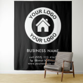 Kundenspezifische Firmenlogos und Farbband Wandteppich (Beispiel)