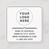 Kundenspezifische Firmenlogos und QR-Code | Modern Quadratische Visitenkarte (Vorderseite)