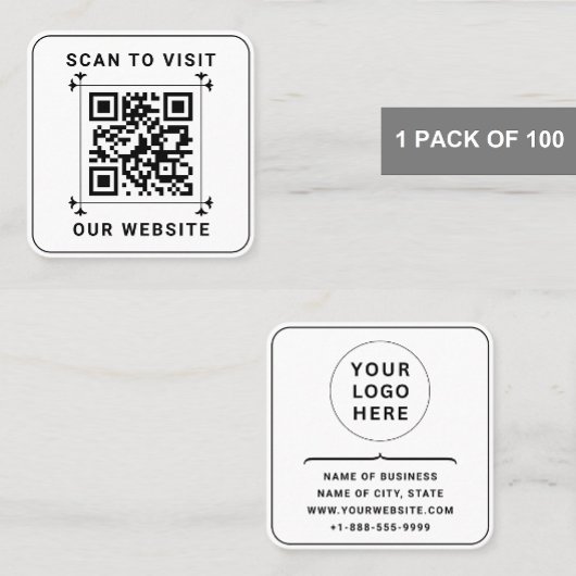 Kundenspezifische Firmenlogos und QR-Code | Modern Quadratische Visitenkarte