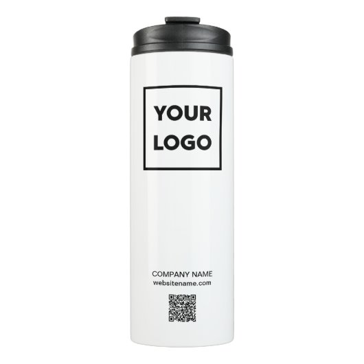 Kundenspezifische Firmenlogos und QR-Code Thermosbecher (Vorderseite)