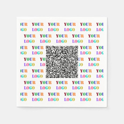 Kundenspezifische Firmenlogos und QR-Code Unterneh Serviette (Vorderseite)