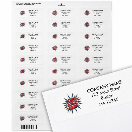 Kundenspezifische Firmenlogos und Rücksendeadresse