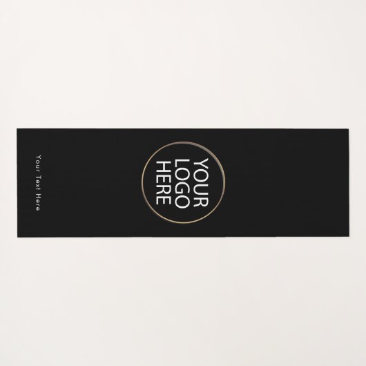 Kundenspezifische Firmenlogos und Texte | Schwarz Yogamatte (Rückseite (Horizontal))