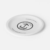 Kundenspezifische Firmenlogos und Textwerbung Pappteller (Schrägansicht)