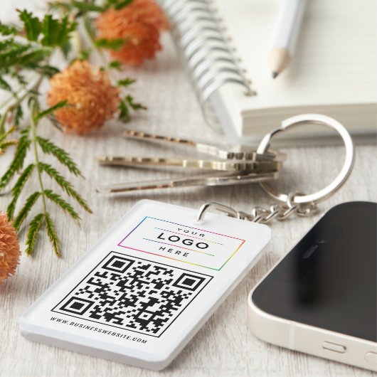 Kundenspezifische Firmenlogos und Website QR-Code Schlüsselanhänger (Vorderseite rechts)