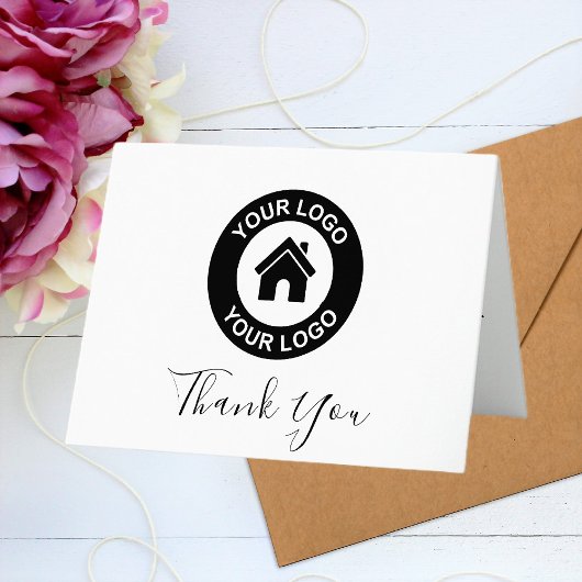 Kundenspezifische Firmenlogos und Werbebotschaften Dankeskarte
