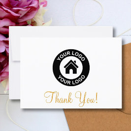Kundenspezifische Firmenlogos und Werbebotschaften Dankeskarte